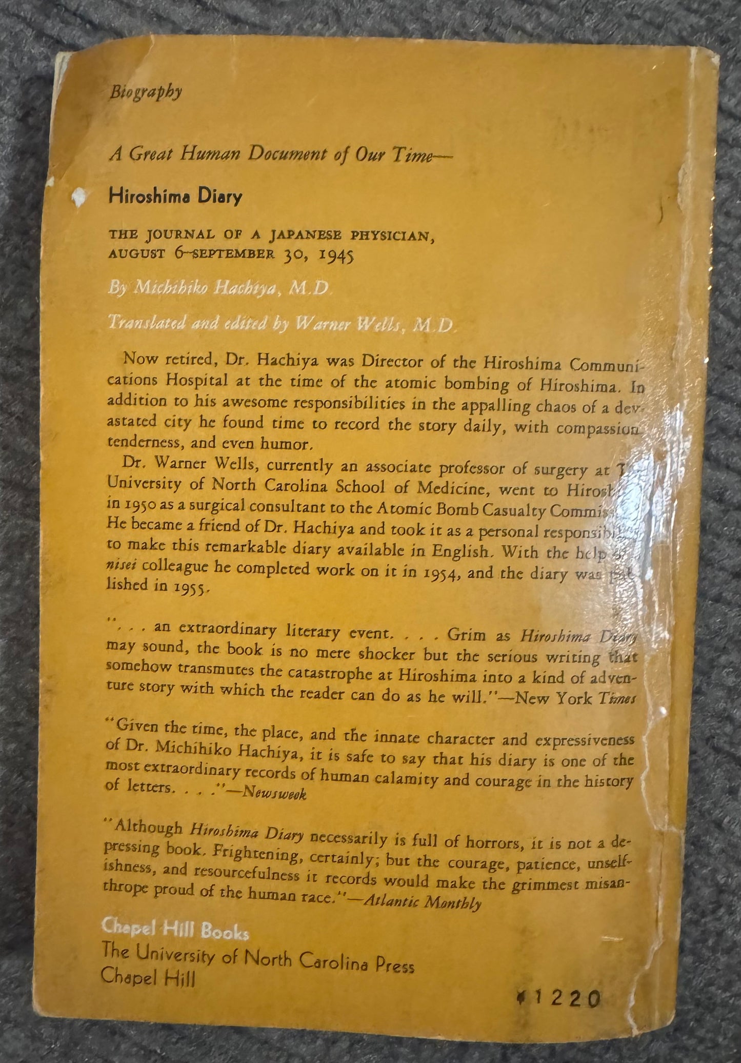 Hiroshima Diary: The Journal of a Japanese Physician (First Edition)