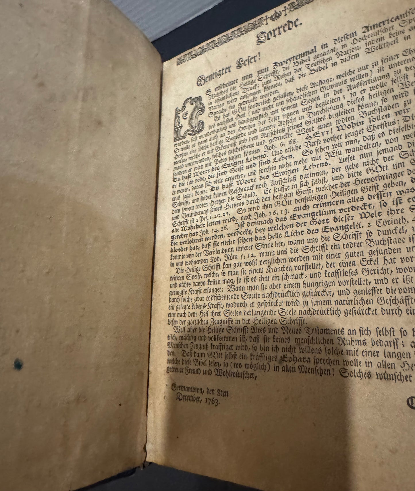 The Holy Bible (1763) 1st Bible Printed in USA Colonies!