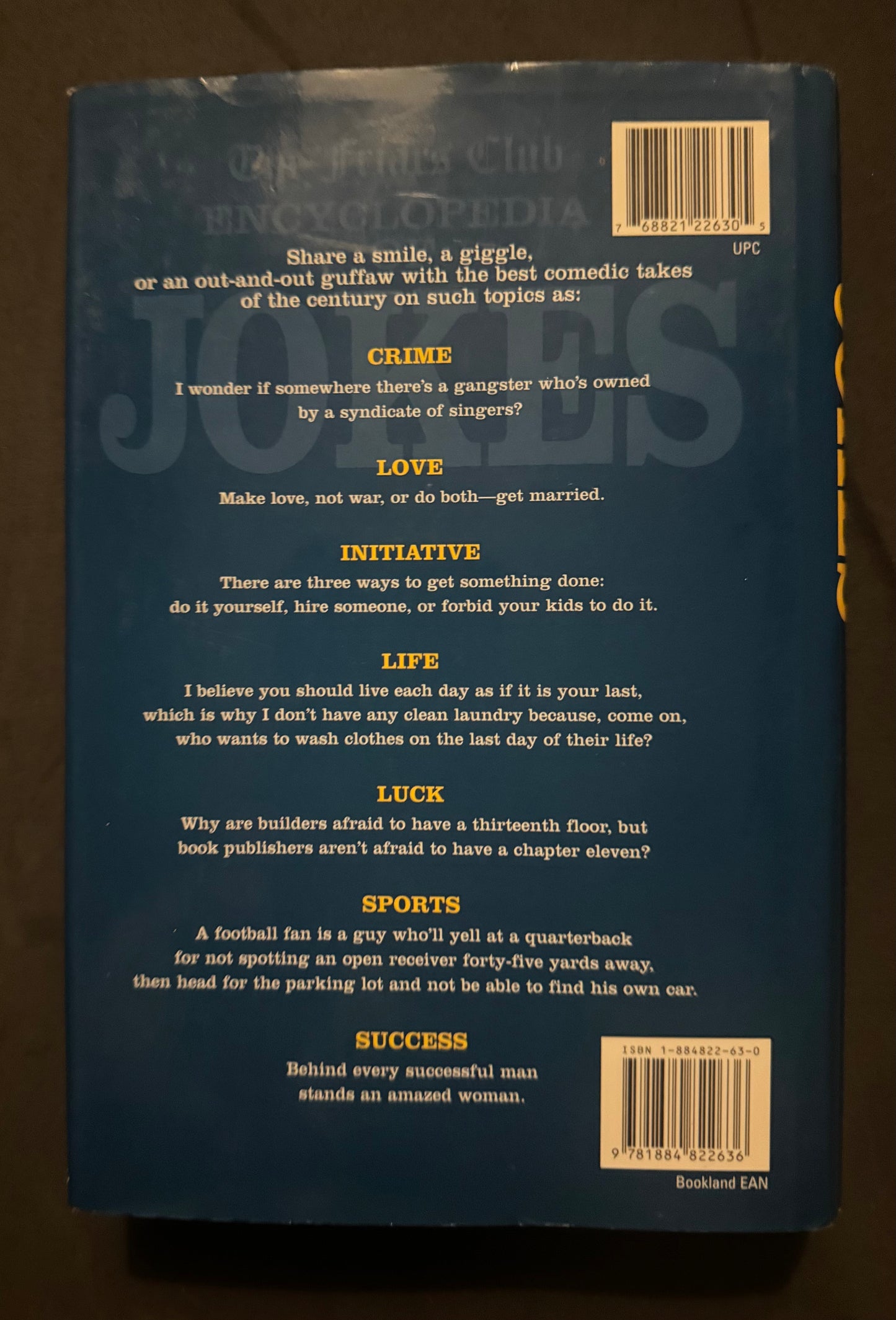 The Friars Club Encyclopedia of Jokes: Over 2,000 One-Liners, Straight Lines, Stories, Gags, Roasts, Ribs, and Put-Downs
