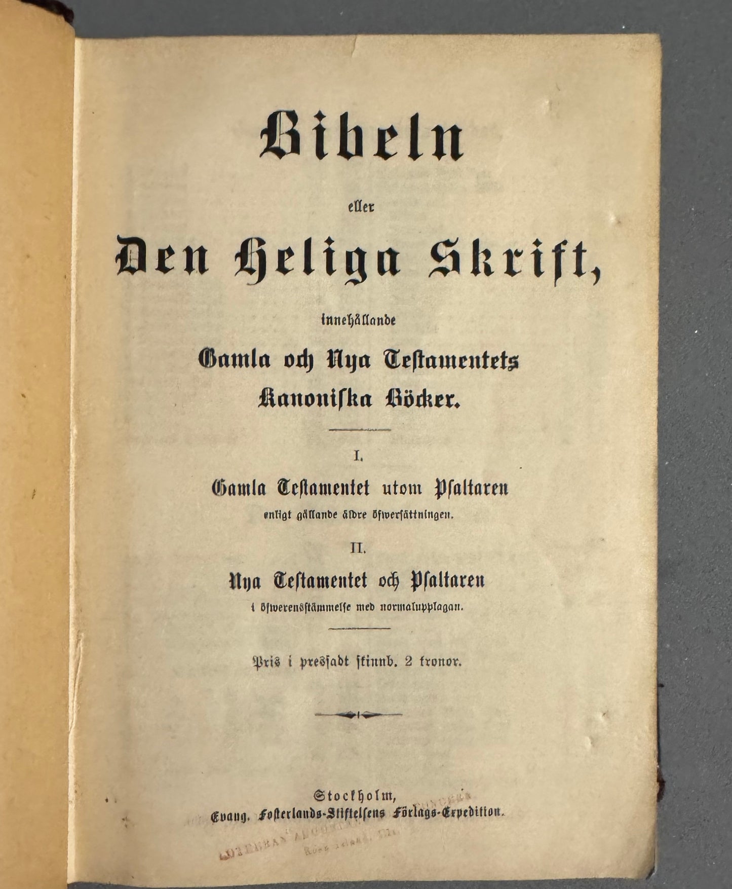 Holy Bible (1896) in Swedish (Bibeln)