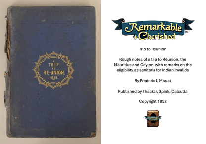 Rough notes of a trip to Réunion, the Mauritius and Ceylon (1852) EXTREMELY RARE BOOK